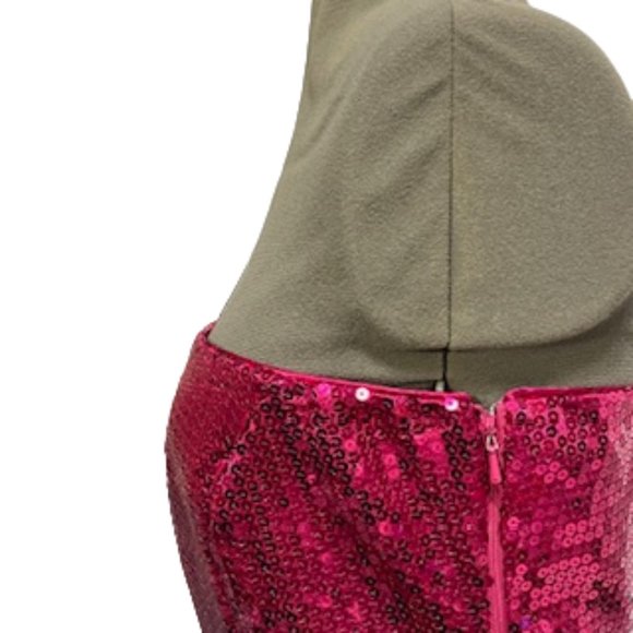 FOREVER 21 Hot Pink Fitted Sequin Dress Size Large NWT (Partial Tag) - Picture 8 of 16